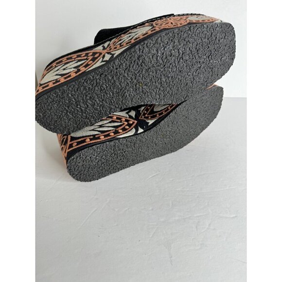 Free People Black Embroidered Tomorrow Wedge Platform Mules Size 37 US 6.5 NEW - Picture 8 of 8